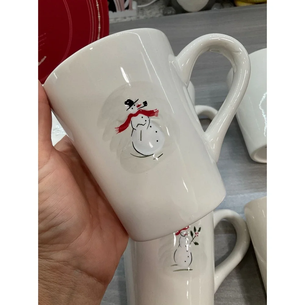 WILLIAMS‎ SONOMA SET OF SIX ASSORTED DECORATIVE SNOWMAN MUGS